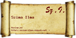 Szima Ilma névjegykártya